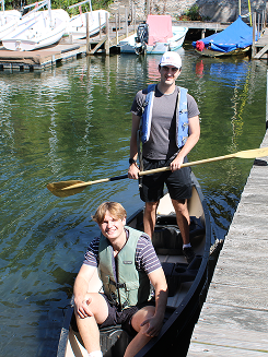 Team members in boat