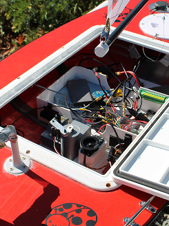 Closeup of boat electronics